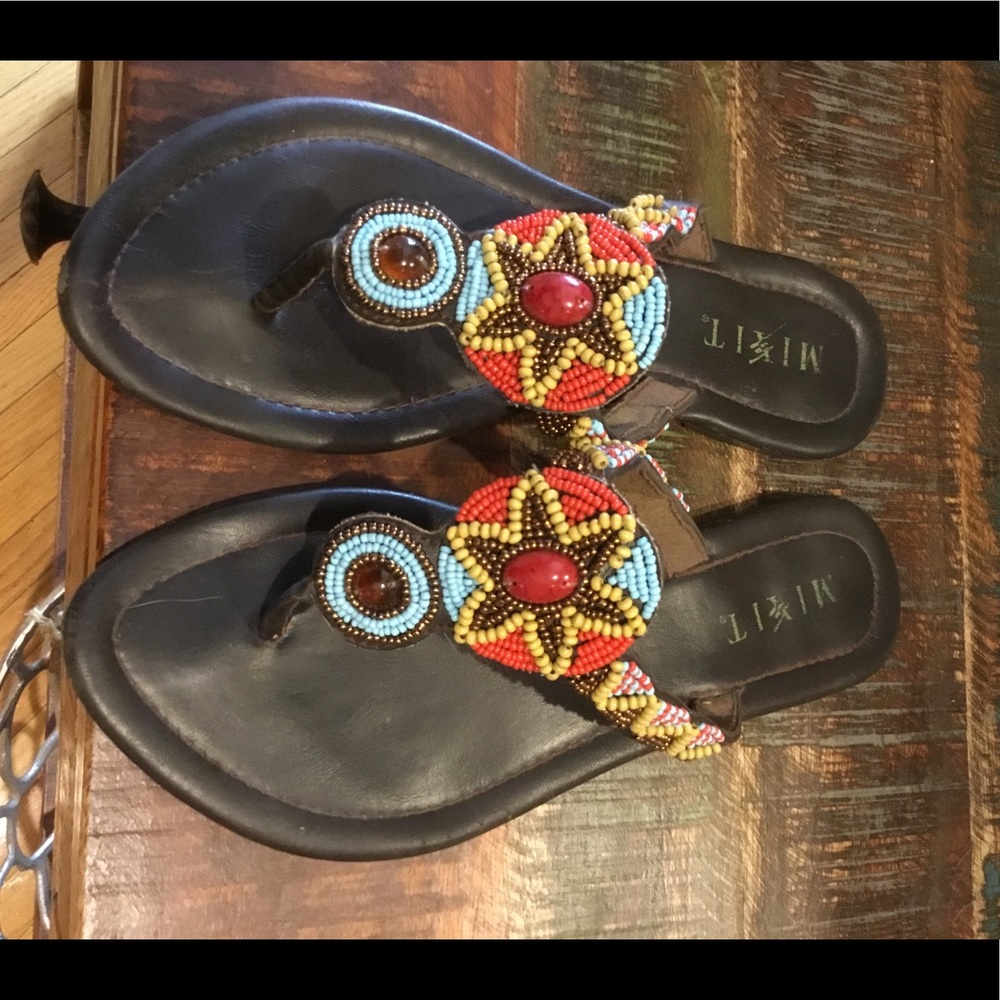 Beaded flip flops